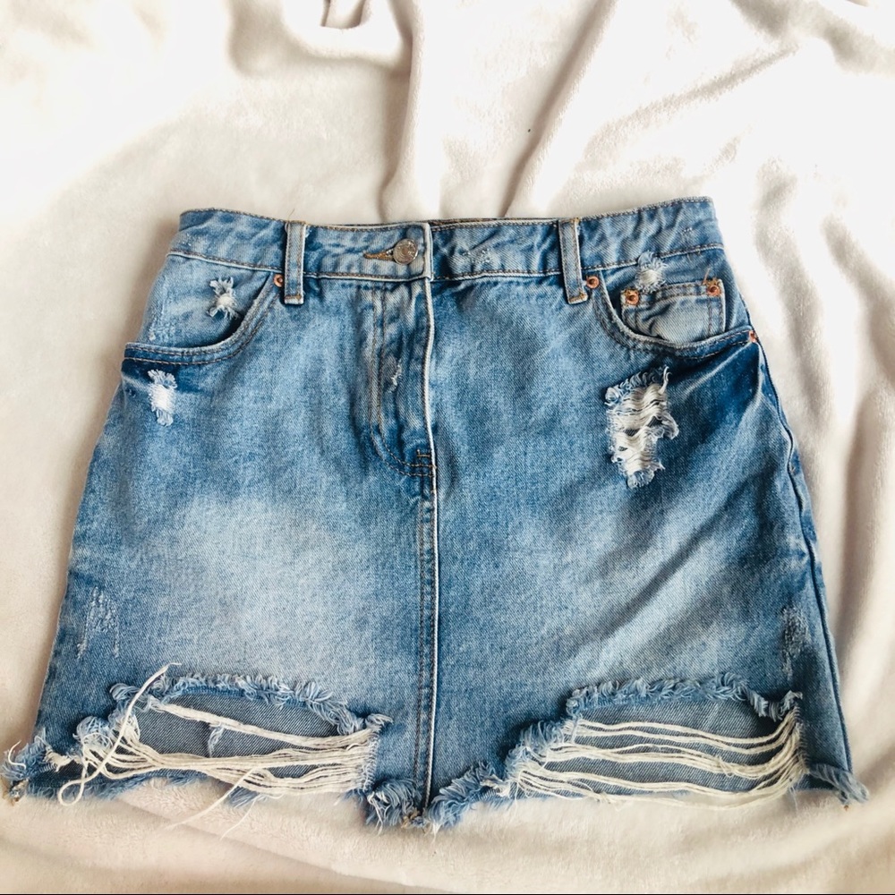Forever21 Distressed Denim Skirt